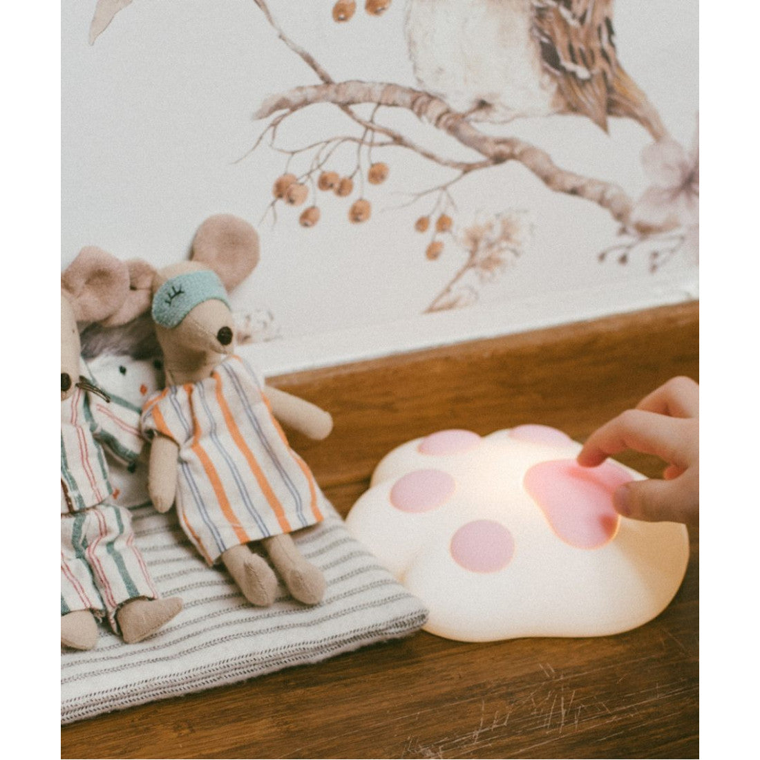 Paw-night lampe i silikone - Pink